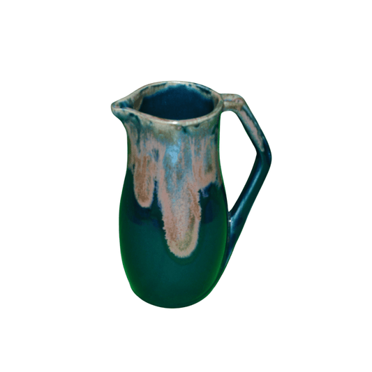 Blue, green ceramic pot