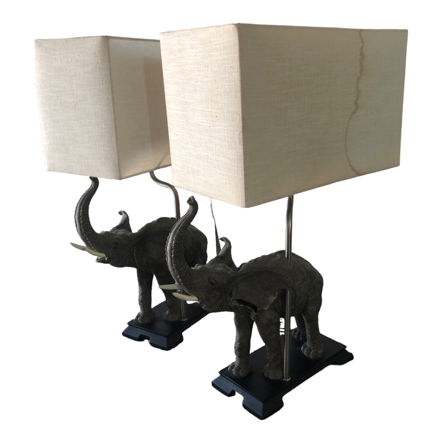Lot deux 2 lampes de table éléphant